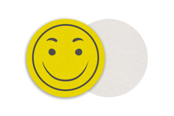 Motiv Untersetzer Smiley gelb Kreis Ø 90 mm