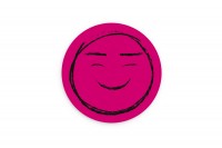 Motiv Untersetzer Smiley magenta Kreis Ø 90 mm Motiv Untersetzer Smiley magenta Kreis Ø 90 mm