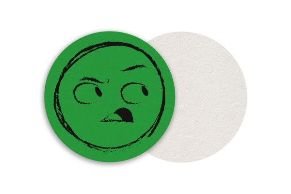 Motiv Untersetzer Smiley grün Kreis Ø 90 mm