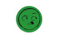 Motiv Untersetzer Smiley grün Kreis Ø 90 mm Motiv Untersetzer Smiley grün Kreis Ø 90 mm