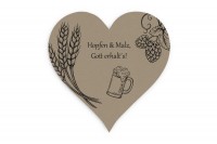 Motiv Bierdeckel Hopfen & Malz braun Herz 120x120 mm Motiv Bierdeckel Hopfen & Malz braun Herz 120x120 mm