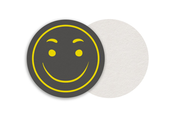Motiv Untersetzer Smiley grau Kreis Ø 90 mm