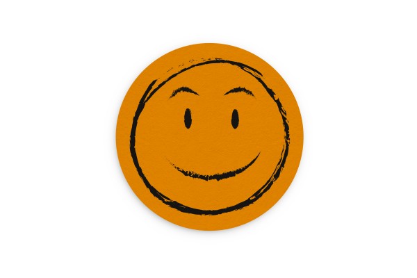 Motiv Untersetzer Smiley orange Kreis Ø 90 mm