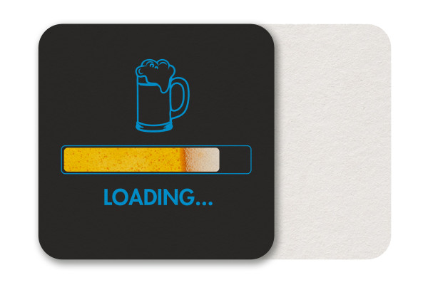 Motiv Bierdeckel Bier loading Quadrat 93x93 mm