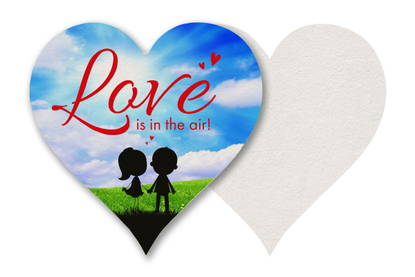 Motiv Untersetzer Love is in the air Herz 120x120 mm